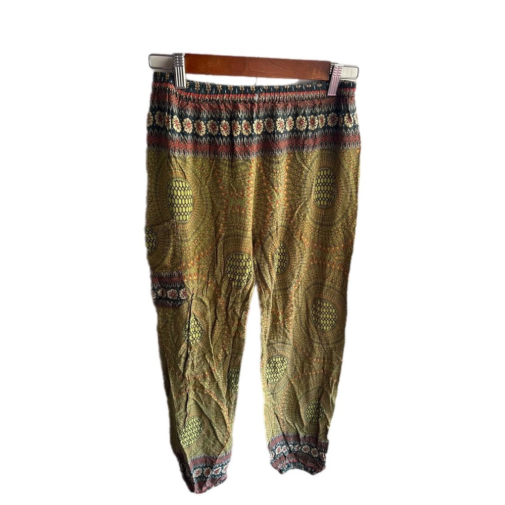 Printed Olive Green Relaxed Jogger Pants